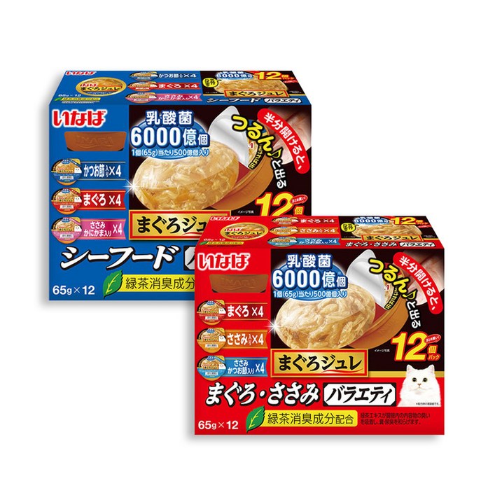 [리뉴얼] nanaharu 이나바 마구로쥬레 유산균 버라이어티 65g x 12입