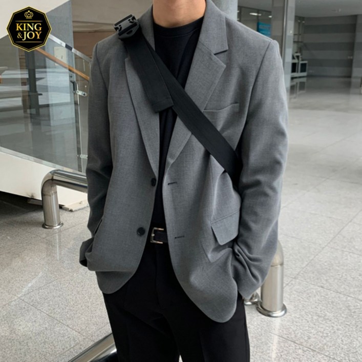 킹앤조이 몽브레 캐주얼 투버튼 블레이저 자켓어깨패드 내장