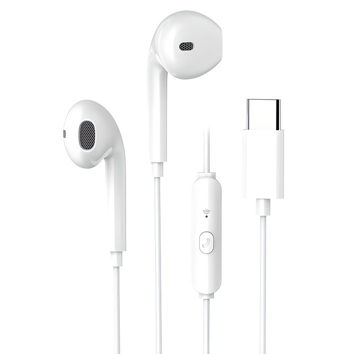 맥스틸 애플 아이폰 삼성 갤럭시 호환 C타입 오픈형 유선 이어폰, GM-EC20, 화이트