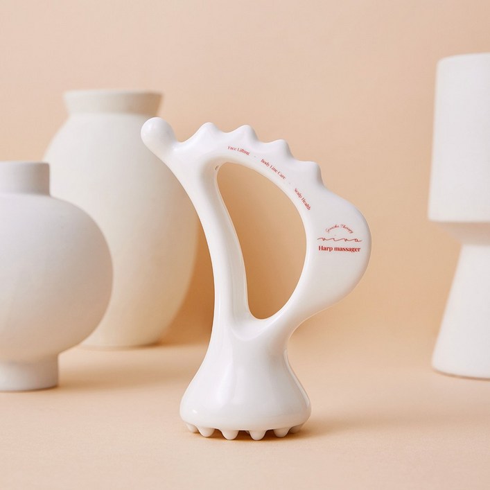 비바 도자기 괄사 마사지기, 퓨어 화이트, 1개 비바 도자기 괄사 마사지기, 퓨어 화이트, 1개