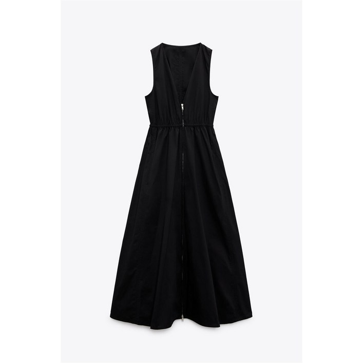ZARA 자라 집업 슬리브리스 롱 원피스