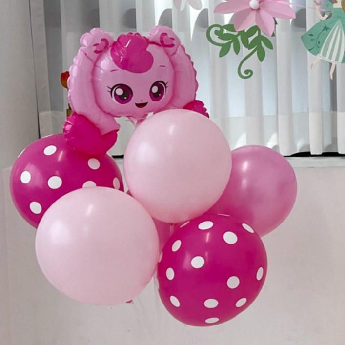 캐치 티니핑 풍선 세트 핑크 공주 생일 파티, 1.티니핑 풍선 스탠드 세트