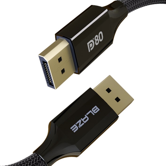 VESA 인증 DP2.1 케이블 DP80 16K 240Hz 80Gbps 24K도금 아연합금, 1m, 1개