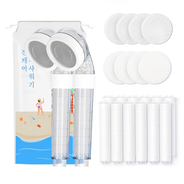 진캐어 퓨어 샤워기 본품2p + 헤드세트4p + 바디필터12p