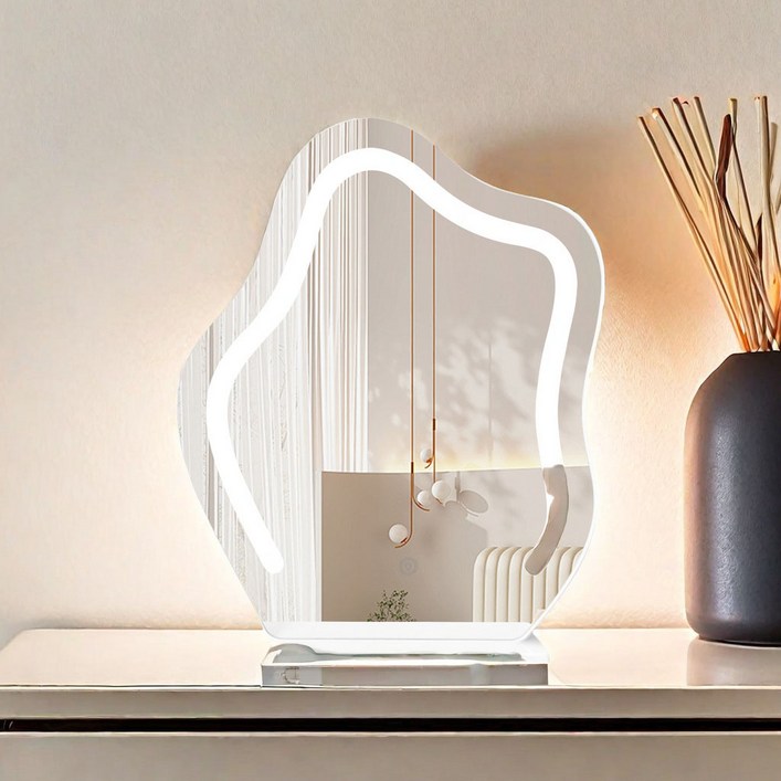 글로우미 LED 조명거울 3색 터치식 화장대 와이드 집들이 생일선물 원룸 로쏘스튜디오