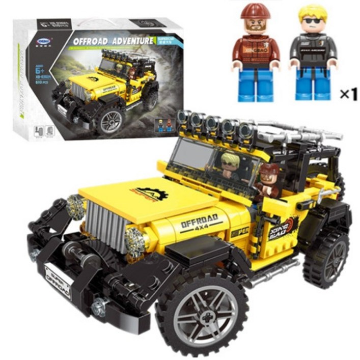 브릭스피드 호환 테크닉 블럭 조립 장난감 오프로드 지프 랭글러 610pcs 피규어 2개 포함