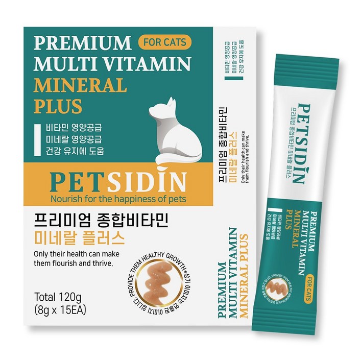 펫시딘 고양이 종합비타민 미네랄 비타민영양 미네랄영양 건강유지 영양제, 3개