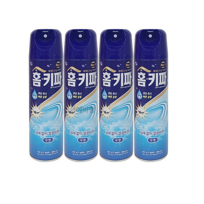 홈키파 무향 수성 에어로졸, 500ml, 4개