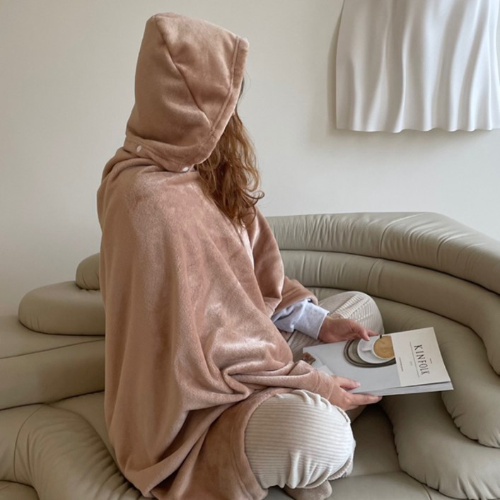 니즈백 망토 무릎 캠핑 후드 담요 숄 블랭킷