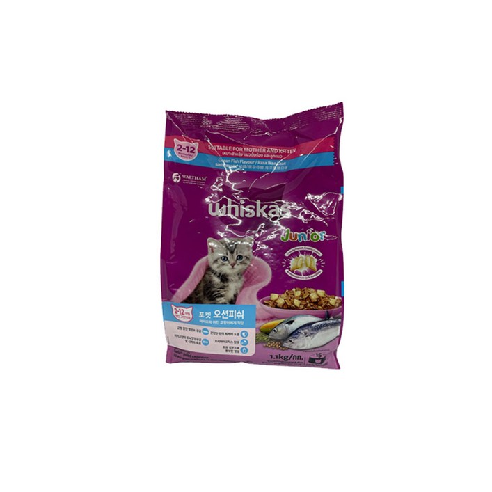 위스카스 주니어 포켓 오션피쉬 1.1KG 무료배송, 혼합맛, 1.1kg, 5개