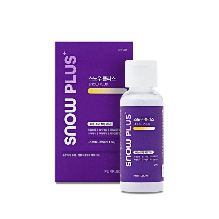 [치과의사 개발] 스노우 플러스 치아 미백 가루 구취제거 구강청정 잇몸질환