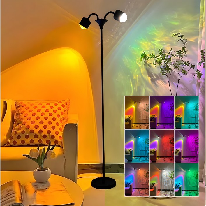 호밍사이 로맨틱 무드등 크리스마스 장식등 오로라 무드등 침실 수면등 다이나믹 회전 물결 인테리어스탠드 플로어램프 거실 배경등