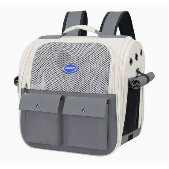 반려동물 백팩 강아지 3면통풍 이동가방 고양이 이동장, 1개, 그레이