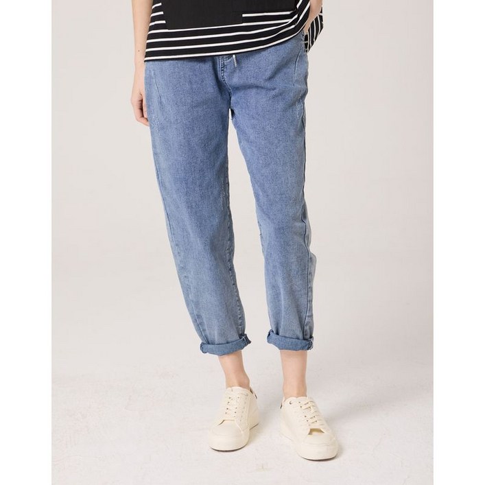 보니스팍스  본사직영 밴딩 세미배기 데님 팬츠-AC28DP070