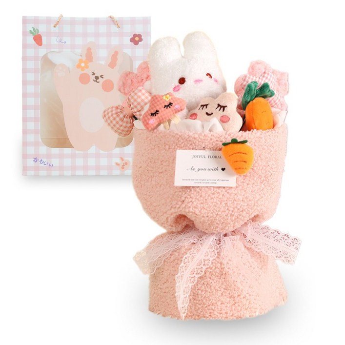 애니멀 인형 꽃다발 종이가방 세트 졸업 입학 학예회 생일 여자친구 선물