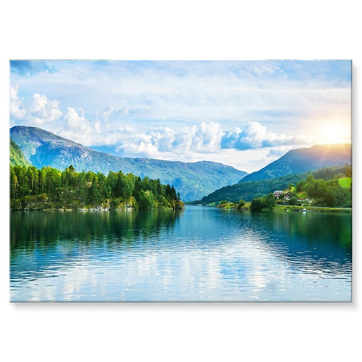 재물운 폭포그림 호수그림 물그림 액자 풍경 시원한 풍수 인테리어 대형캔버스 풍수지리 거실 개업선물 집들이선물