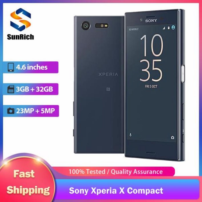 Sony Xperia X Compact F5321 SO02J 4G LTE 휴대폰 지문 인식 4.6인치 3GB32GB 23MP5MP Snapdragon 650