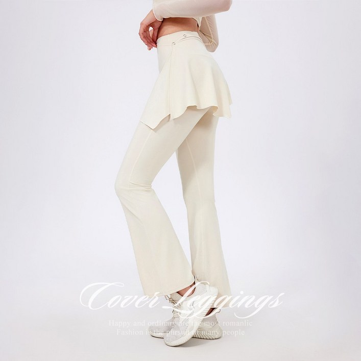 [순이야] C.여성 사선 똑딱이 스커트 커버 레깅스 필라테스 요가 러닝복