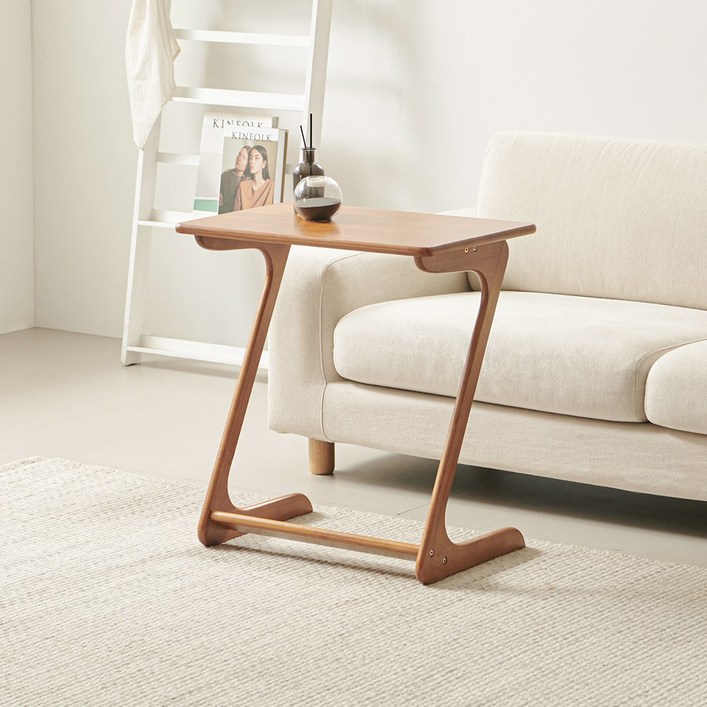 라로퍼니처 클로버 원목 600 800 사이드 소파 테이블 협탁, 월넛