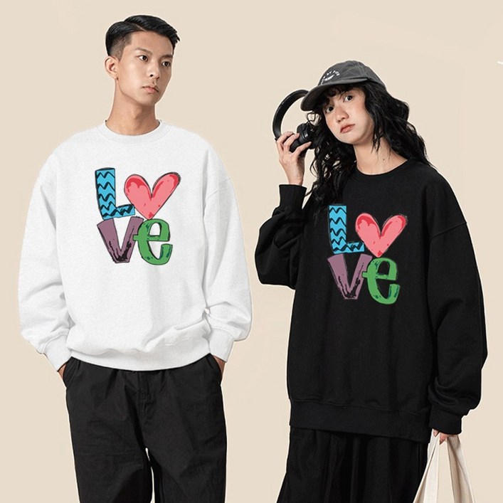 FONOW 남녀공용 심플 소프트 커플룩 스탠다드핏 맨투맨