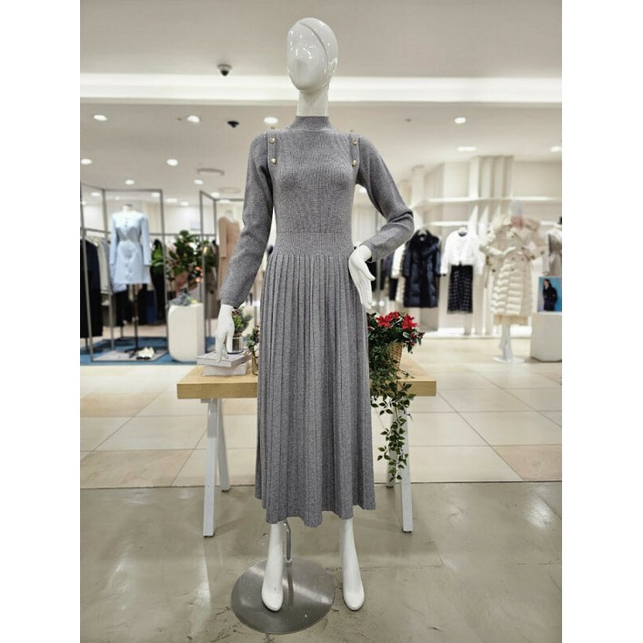 포커스 포커스  포커스 반목 주름 롱 원피스 FW3L7OP0408 P003035076