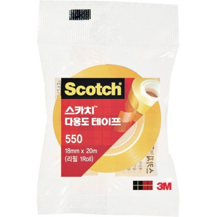 스카치 다용도 테이프 550 리필 18mm x 20m, 3개