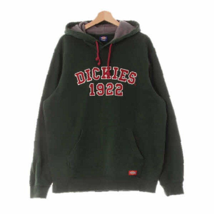 8834 디키즈 다크그린 면혼방 패치레터루즈후드티 [XL]