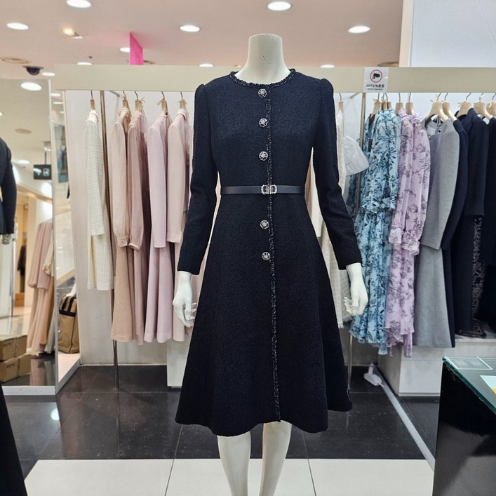 지고트 트위드라운드넥플레어원피스JRAA0OP822 372383