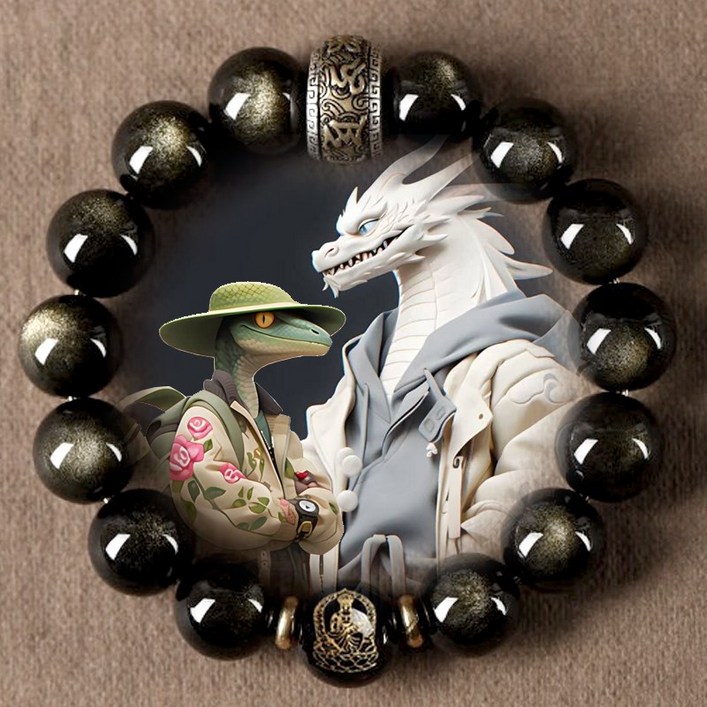 김요석 12지신 타이거 토끼 행운의 팔찌 소원성취 남자 12mm