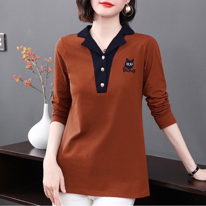 닥스키즈 여성 하프터틀넥 긴팔티셔츠 댄디맘룩