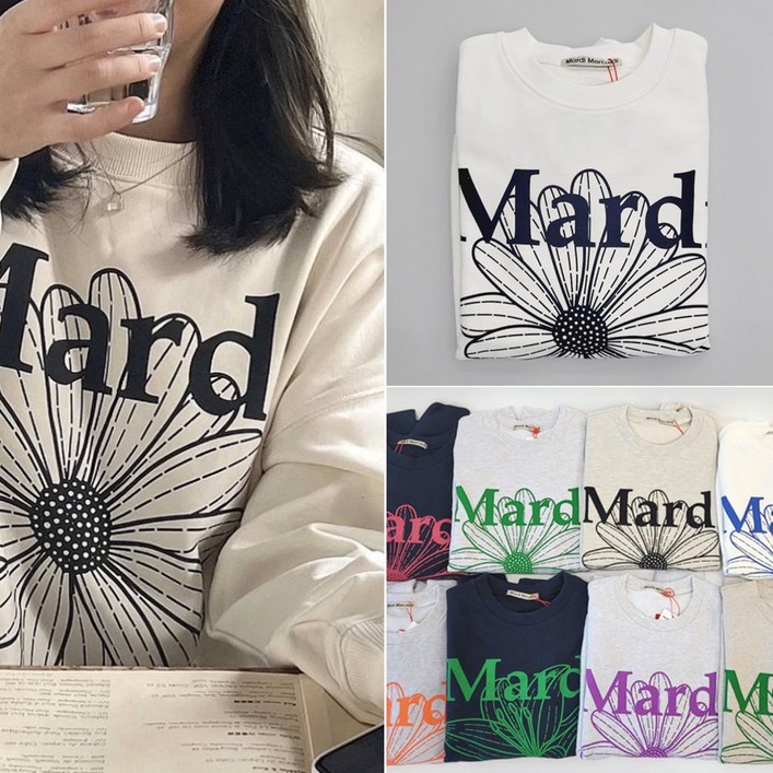 마르디메크르디 맨투맨꽃 플라워 스웻셔츠