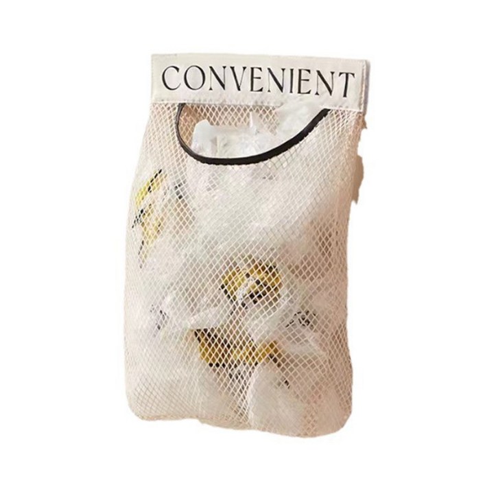 셀렉트템 비닐봉지 비닐봉투 다용도 정리함 보관함 소품정리, 1개, 베이지