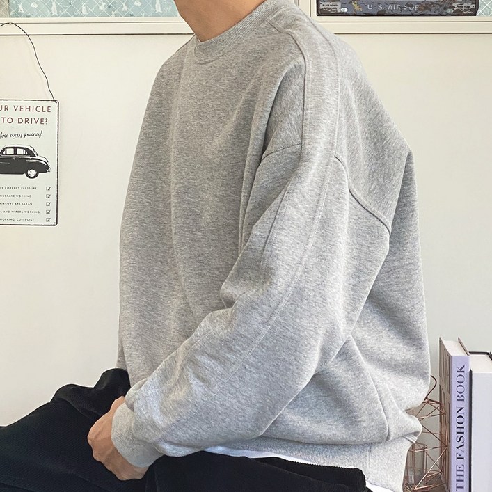 톰어게인 남자 수피마 오버핏 맨투맨 티셔츠