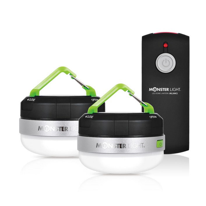 몬스터라이트 돔랜턴 2구세트 무선리모컨 LED 캠핑랜턴 텐트실내등 캠핑조명 난방텐트