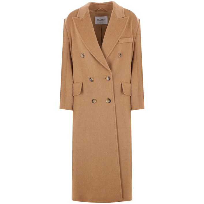 막스마라 더블 브레스티드 카멜 코트