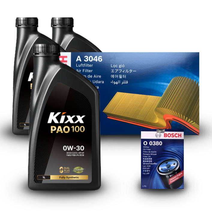 베뉴 (QX1) 1.6 가솔린 엔진오일세트 킥스 파오100 0W30 (구) PAO 1