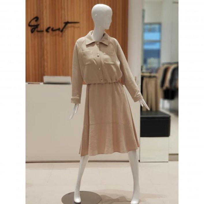 백화점 지컷 부클레 레터링 레이어드 원피스722513770199DJ 158252