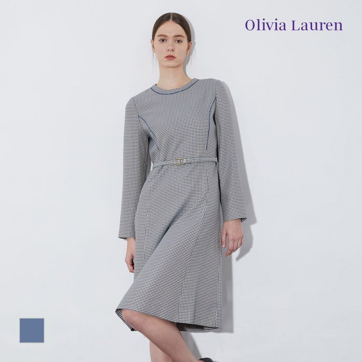 올리비아로렌 하운드체크 플레어 원피스VOCOA4S2221