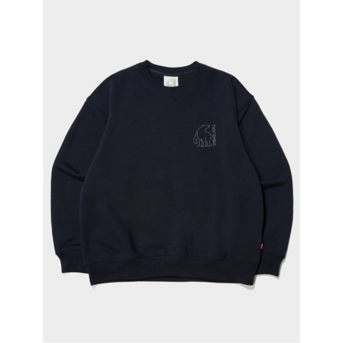 노르디스크 유니 미디엄 폴라베어 기모 맨투맨 OUW24221N4