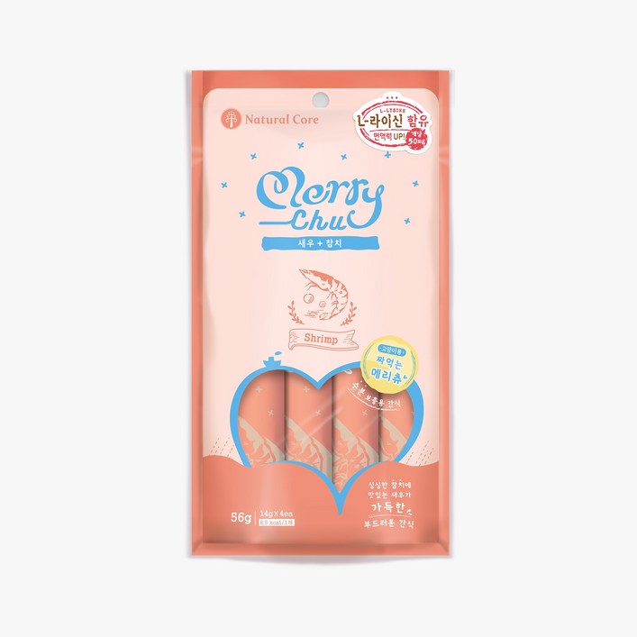 네츄럴코어 메리츄 고양이 간식 8팩  사은품증정, 8개, 새우참치 4P