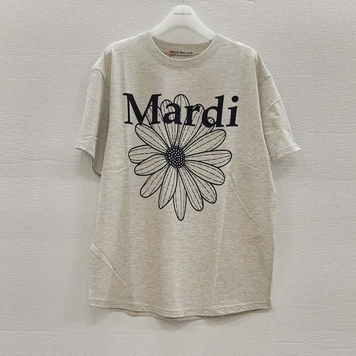 [국내정품] 마르디메크르디 TSHIRT FLOWERMARDI_반팔 티셔츠_오트밀 블랙
