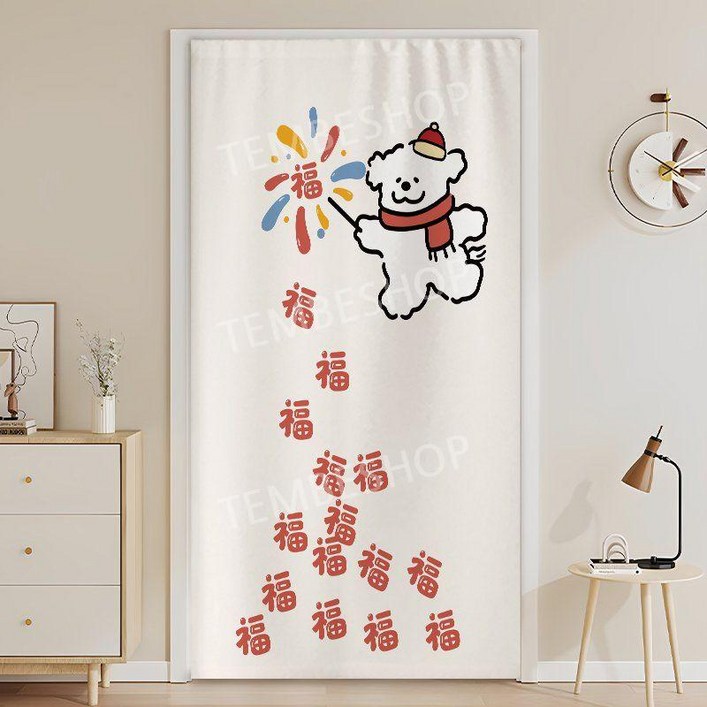 베란다 가림막 직물 커튼 침실 도어커튼 벨크로설치형 에어컨 바람 방지 파티션