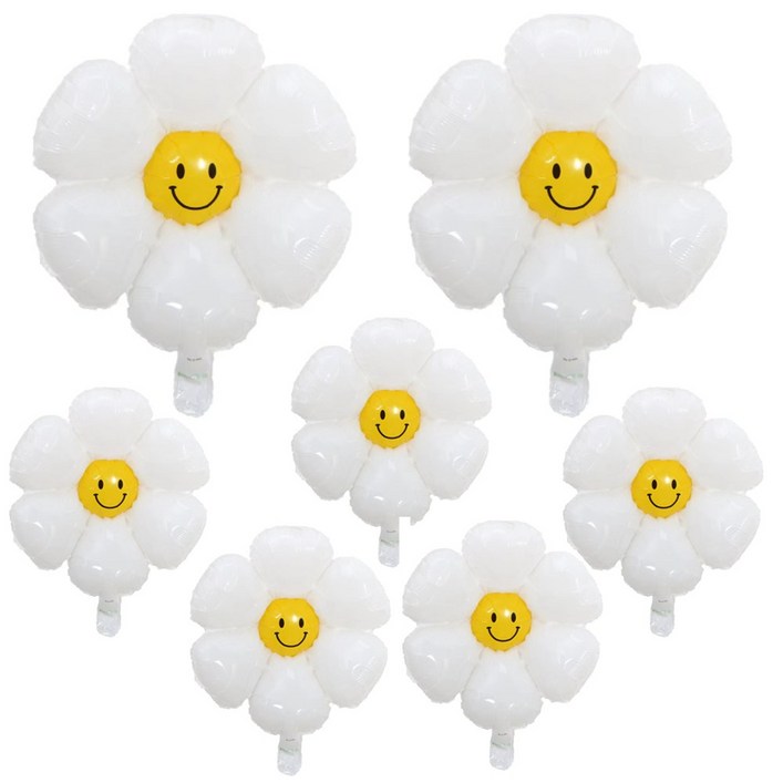 올리브파티 스마일 데이지풍선 소형5P  중형 2P 세트