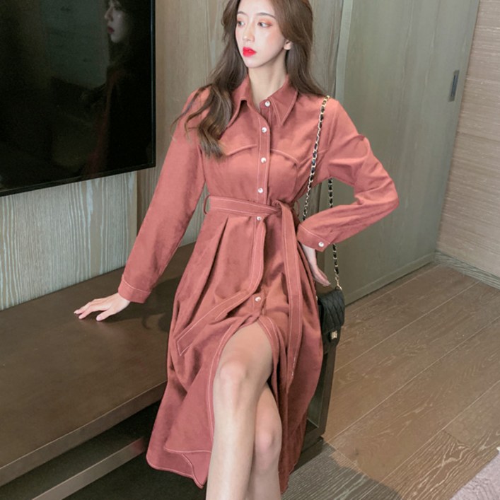 포플러앤씨 베넷 벨트 미디 원피스