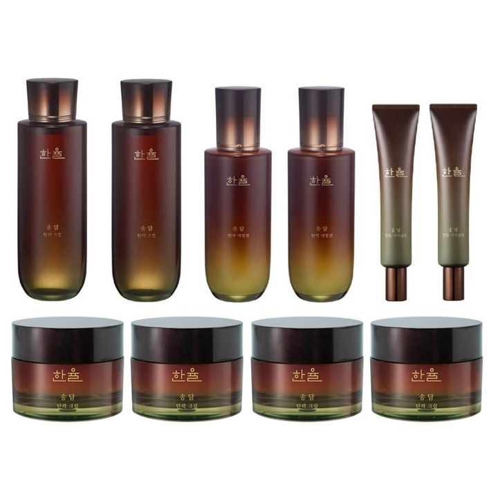 [한율] [본사직영★빠른배송]  송담 탄력 기초풀세트 더블구성(스킨*2개+에멀젼*2개+크림*4개+아이크림*2개+쇼핑백*2개)