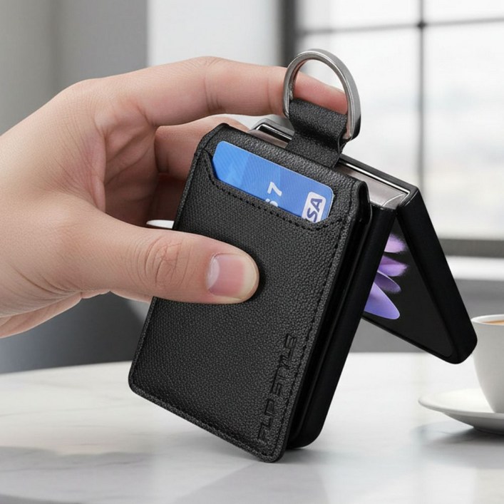 유또 갤럭시 Z플립 카드 수납 가죽 링 지갑형