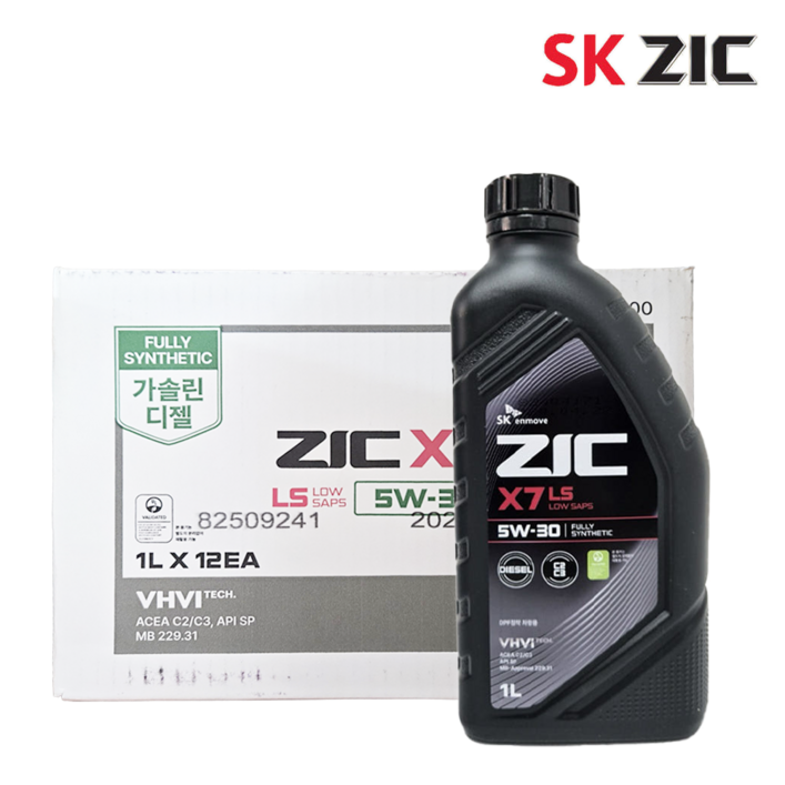 지크 ZIC X7 LS 5W30 1L 엔진오일 12EA 박스판매 가솔린 디젤, 1L
