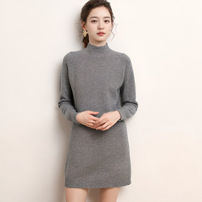 루즈웰 데일리 반 폴라 니트 원피스