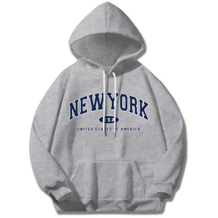일루소 남녀공용 뉴욕 USA 소프트 특양면 후드티