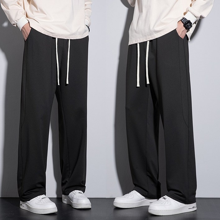 11남성용 트레이닝바지 데일리 세미 와이드 스판  밴딩 슬랙스 바지  2장세트 베이잉